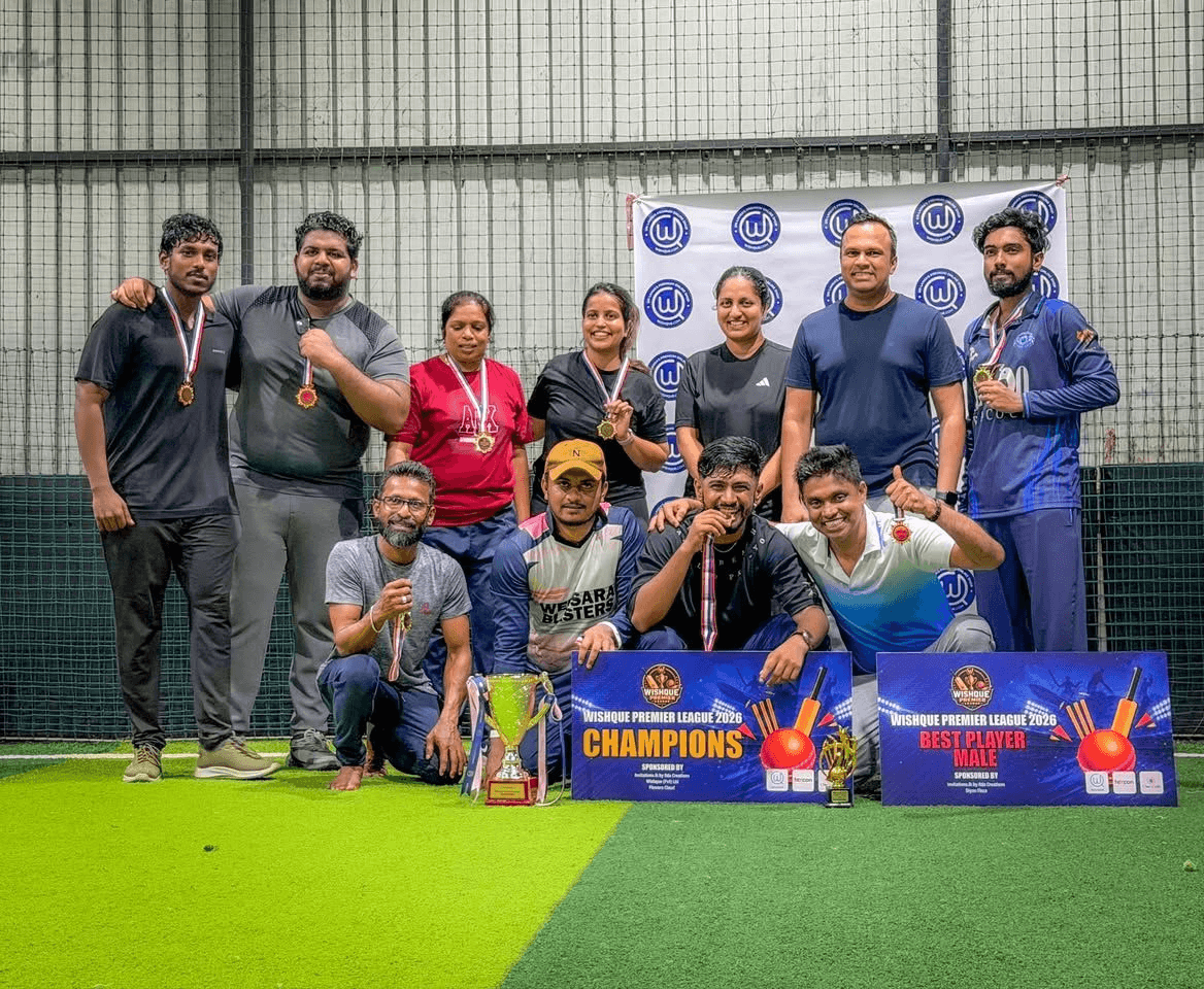 Fexcon cricket team celebrating the WishQue Premier League 2026 title