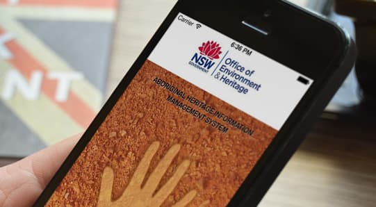 AHIMS mobile site recording application used in the field